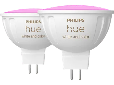 PHILIPS Hue White & Col. Amb. MR16 Doppelpack Smarte Glühbirne RGB