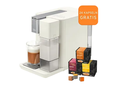 TCHIBO Qbo MILK MASTER + 24 Kapseln Kapselmaschine Weiß