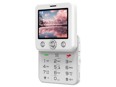 ONESTYLE Diamond Flip Phone Featurephone, White