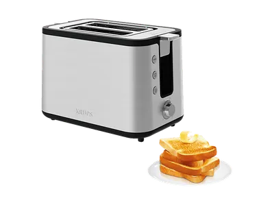 KRUPS KH442 Premium Control Line Toaster Edelstahl/Schwarz (850 Watt, Schlitze: 2)