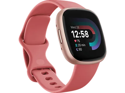 FITBIT Versa 4 Smartwatch Aluminium Elastomer, S/L, Pink Sand/Copper Rose