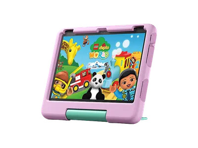 AMAZON Fire HD 10 Kids (2023), Tablet, 32 GB, Zoll, Schwarz, mitgelieferte Hülle in Rosa