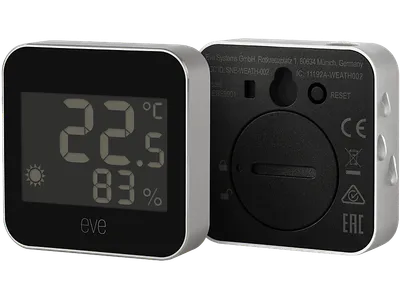 EVE 10EBS9951 Eve Weather (MATTER) Smarte Wetterstation, Schwarz