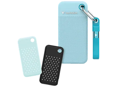 VERBATIM Pocket Festplatte, 2 TB SSD, extern, Polar Blue