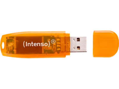 INTENSO Rainbow Line USB-Stick, 64 GB, 28 MB/s, Orange