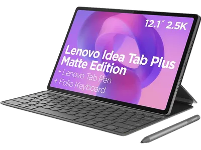 LENOVO Idea Tab Plus inkl. Tastatur und Stift, Tablet, 128 GB, 12,1 Zoll, Luna Grey