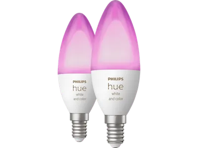 PHILIPS Hue White & Col. Amb. Doppelpack E14 2x470 LED Lampe Mehrfarbig