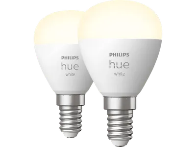 PHILIPS Hue White E14 Luster Doppelpack LED Lampe Warmweiß