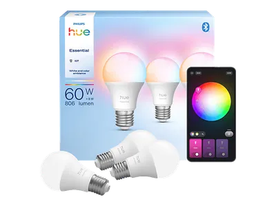 PHILIPS Hue Essential smarte E27 LED Lampe Lichtquelle RGB