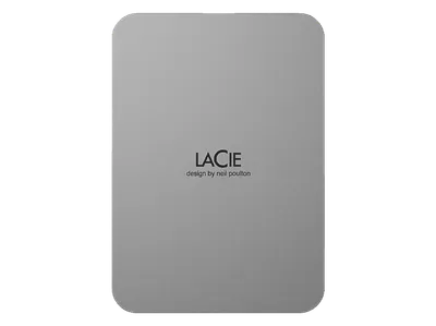 LACIE MOBILE DRIVE V2 Moon, Mac & PC, inkl. Rescue Service (STLP2000400) tragbare Festplatte, 2 TB HDD, 2,5 Zoll, extern, Moon Silver