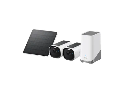 EUFY Cam E40 Starter-Set 2+1 - Kamera mit HomeBase 3 und Solarpanel 2K, Überwachungskamera Nachtsicht