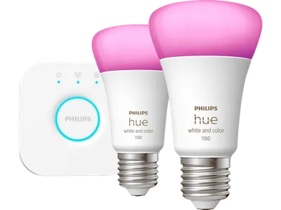 PHILIPS Hue White & Col. Amb. E27 2er 2x1100 Starterset Weiß und Farbe