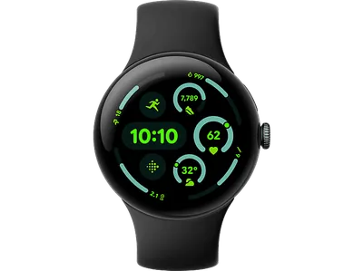 GOOGLE Pixel Watch 3 (LTE) 45 mm, Smartwatch Aluminium Fluorelastomer, 150–185 165–215 Obsidian