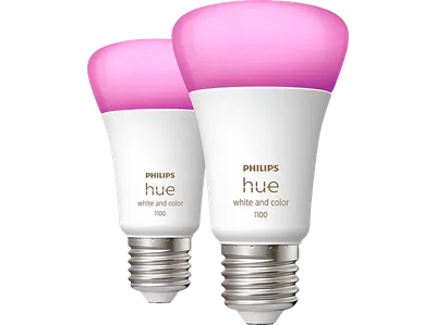PHILIPS Hue White & Col. Amb. E27 Doppelpack 2x1100 LED Lampe Mehrfarbig