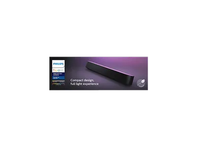 PHILIPS Hue White and Color Ambiance Play Lightbar Einzelpack, dimmbar, bis zu 16 Millionen Farben, schwarze LED Tischleuchte mehrfarbig, warmweiß, kaltweiß