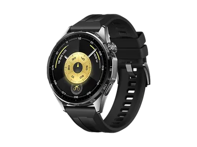 HUAWEI Watch GT6 46 Smartwatch Fluorelastomerarmband, 140-210 mm, Schwarz