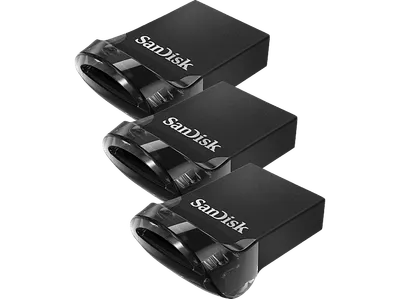 SANDISK Ultra® Fit 3er-Pack USB-Flash-Laufwerk, 32 GB, 130 MB/s, Schwarz