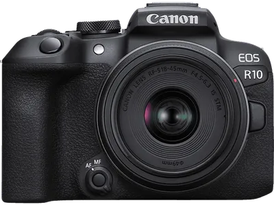 CANON EOS R10 Kit + RF-S 18-45mm STM Systemkamera mit Objektiv 18 - 45 mm, 7,5 cm Display Touchscreen, WLAN
