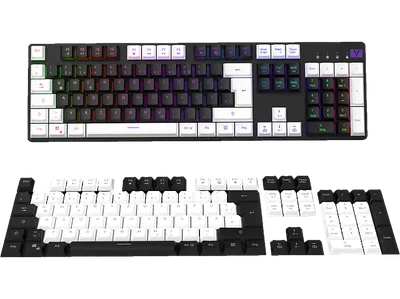 ISY IGK-6000, Gaming Tastatur, Mechanisch, Outemu Red, Kabelgebunden, Schwarz/Weiß