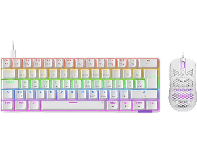 ISY IGB-1000, Tastatur & Maus Set, Rubberdome, Sonstiges, Kabelgebunden, Weiß