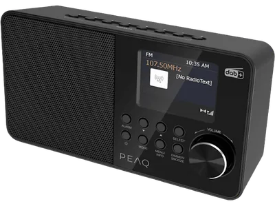 PEAQ PDR 55 DAB+ Radio mit Farbdisplay, DAB+/FM, DAB+, FM, Schwarz