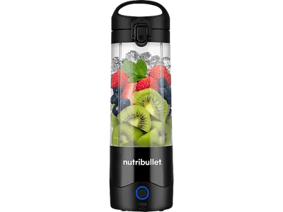 NUTRIBULLET Portable NBP003B – Akku-Smoothie-Maker, kompakt & tragbar, für Smoothies Shakes überall, Smoothie Maker Schwarz/Transparent (7,4 Volt, 475 ml)