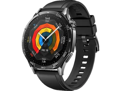 HUAWEI Watch GT5 46 MM Smartwatch Fluorelastomer, 140-210 mm, Black