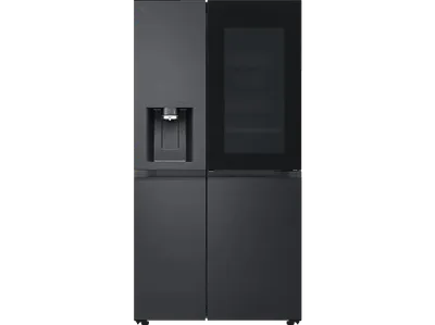LG GSXE90EVDD mit Craft Ice, InstaView Door-in-Door® Side-by-Side (628 l, D, 1790 mm hoch, Essence Matte Black)