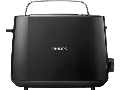 PHILIPS HD2581/90 Daily Collection 8 Stufen, Krümelschublade, Brötchenaufsatz Toaster Schwarz (830 Watt, Schlitze: 2)