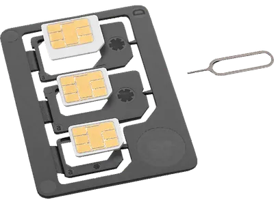 ISY ISA-1400 3-in-1 SIM-Adapter Set Schwarz