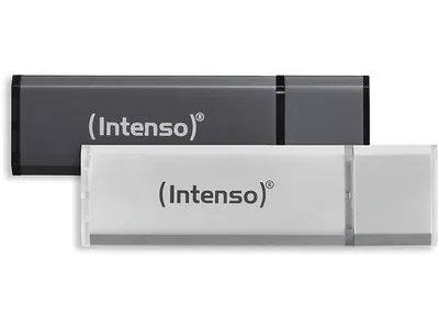 INTENSO Alu Line 2x USB-Stick, 32 GB, 28,00 MB/s, Silber/Anthrazit