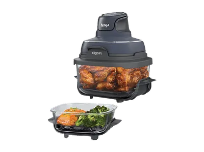 NINJA FN101EUGY CRISPi 4-in-1 Tragbare Glas-Heißluftfritteuse Cyber Space, Heißluftfritteuse