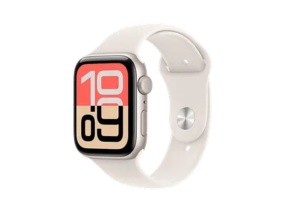 APPLE Watch SE 3 GPS 44, 2025 Smartwatch Aluminium Fluorelastomer, 160-210 mm, Polarstern