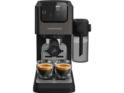 GRUNDIG KSM 6430 3-in-1 Espresso, Kaffeepads oder Kaffeekapseln, Siebträgermaschine Dark Inox/Schwarz