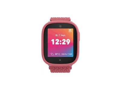 XPLORA X6 Gen 2 Kindersmartwatch Textilarmband, L 90 - 146 mm / B 22mm x H 3.3 mm, Pink