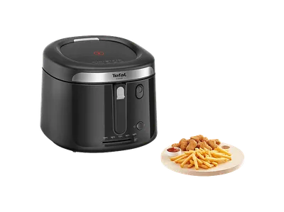 TEFAL FF2528 Vision, mit extragroßem Fenster, Fritteuse 1900 Watt Schwarz
