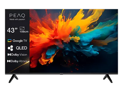 PEAQ PTV 43GQU-5026T 43" Google QLED UHD TV (Flat, 43 Zoll / 108,0 cm, 4K, SMART TV)