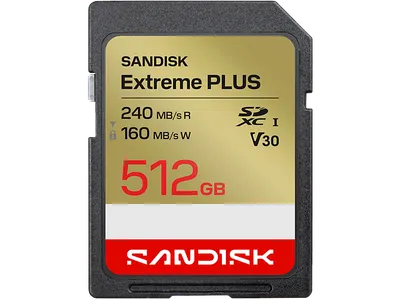 SANDISK EXTREME® PLUS SD UHS-I-KARTE, Speicherkarte, 512 GB, 240 MB/s