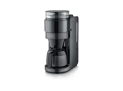 SEVERIN KA 4831S-Taste AromaOne mit Mahlwerk und Thermokanne Kaffeemaschine Zeitschaltuhr (Timer) Dark inox