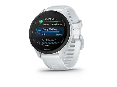 GARMIN Forerunner 70 Smartwatch Faserverstärktes Polymer Silikon, 20 mm, Steinweiss