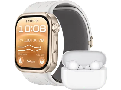 HUAWEI Watch D3 + FreeBuds SE 4 Blutdruck Smartwatches Kunstlederarmband, 130-210 mm, White