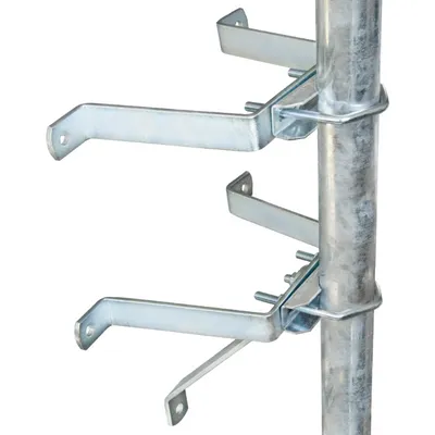 Mauerhalterset 10cm Stahl SAT Wandabstandshalter für Mast bis Ø 60mm