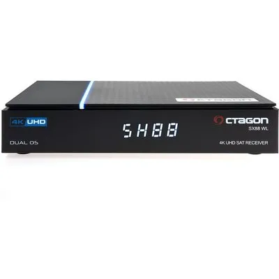 OCTAGON SX88 4K WL V2 UHD S2+IP HDMI USB Kartenleser H.265 Stalker IPTV Multistream Receiver Schwarz
