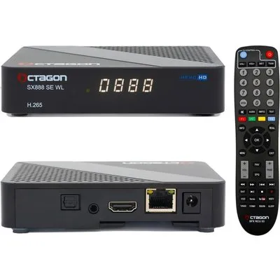 Octagon SX888 SE V2 WL Full HD H.265 IP-Receiver, 2.4GHz WiFi, USB, HDMI, Schwarz