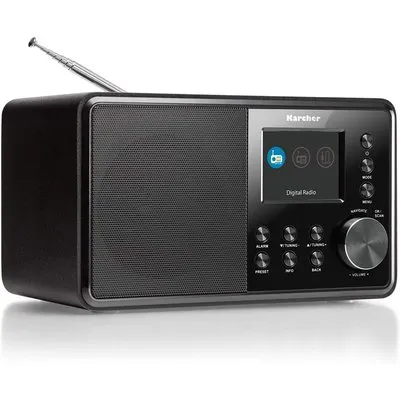 Karcher DAB 3000 Digitalradio (DAB Plus Radio, UKW-RDS/DAB+, AUX-IN, Wecker mit Dual-Alarm) schwarz