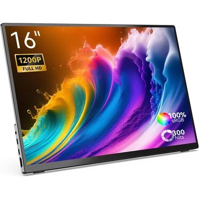 Minix SF16 tragbarer Monitor, Full HD 1200P IPS-Bildschirm, 100 % sRGB, 2X USB-C
