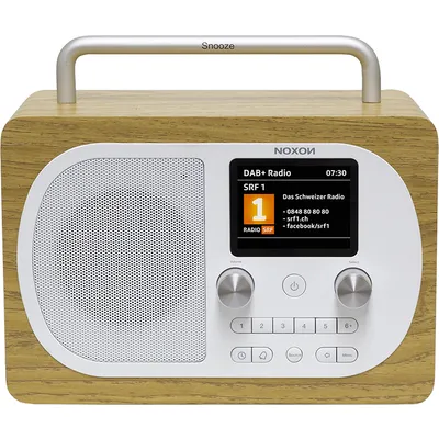 Noxon Eiger - Eiche - DAB+ und UKW-Radio, Bluetooth, Kopfhöreranschluss, Akkubetrieb möglich
