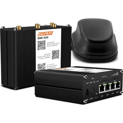 SELFSAT MWR 4540 4G Cat 6 WLAN Router bis 300 Mbps inkl. SELFSAT 5G Antenne schwarz