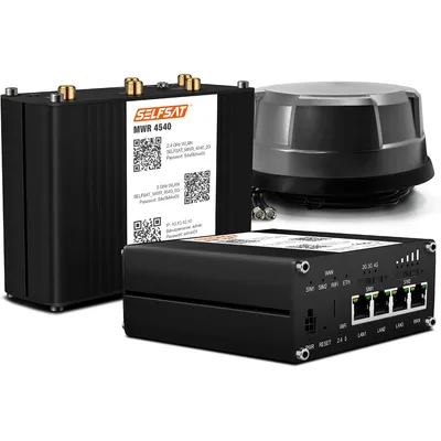 SELFSAT MWR 4540 4G Cat 6 WLAN Router bis 300 Mbps inkl. Panorama Antenne schwarz