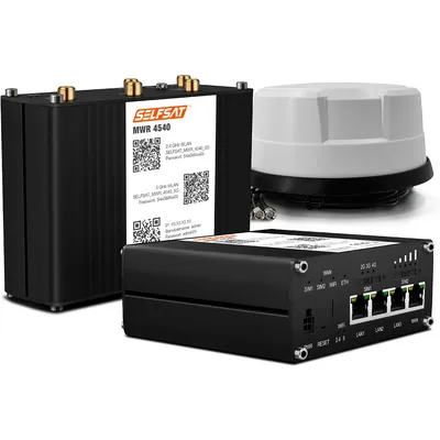 SELFSAT MWR 4540 4G Cat 6 WLAN Router bis 300 Mbps inkl. Panorama Antenne weiß